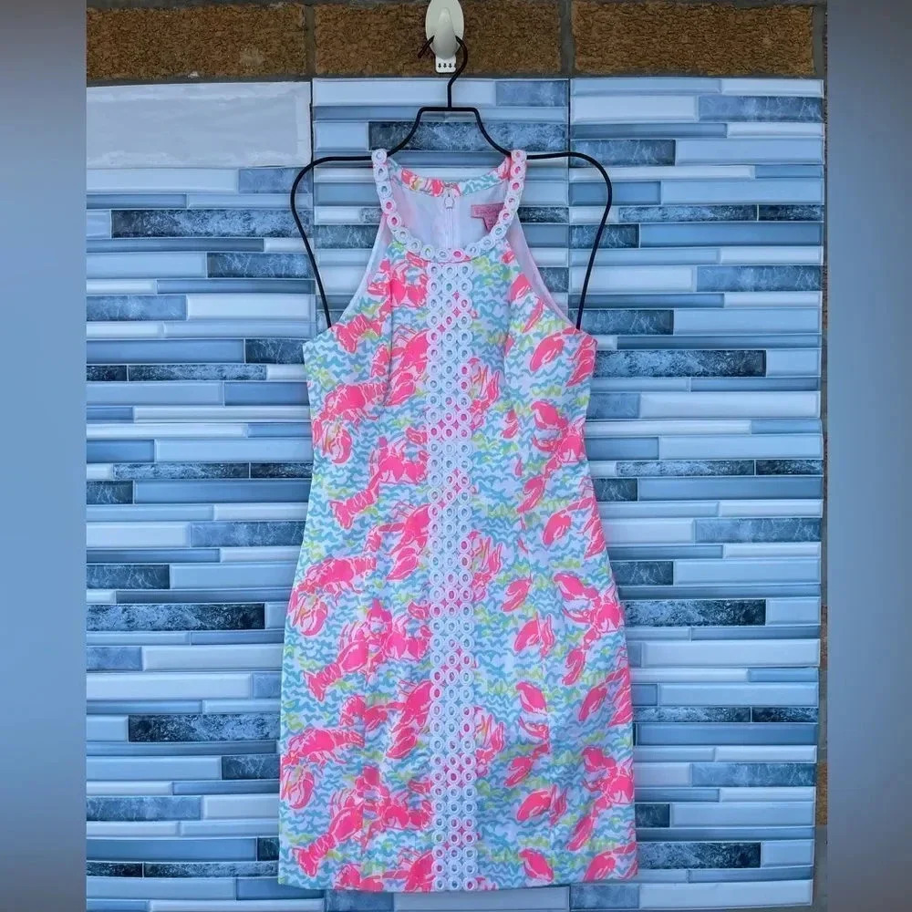 Lilly Pulitzer Lobstah Roll Lace Detail Dress size 00